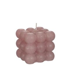 Bubbleljus 8x8x8 cm mauve rosa, 6/låda