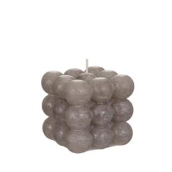 Bubbleljus 8x8x8 cm mauve grey, 6/låda