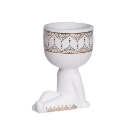 Kruka valter  sittande vit  l.9,5 w.7,5 h.12,5 cm, 6 i en låda