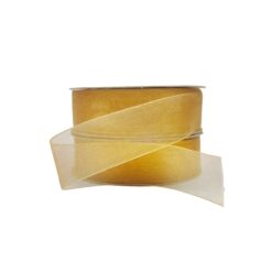 Organza band 2,5 cm, 50m guld