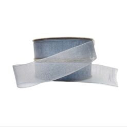 Organza band 2,5 cm, 50m denimblå