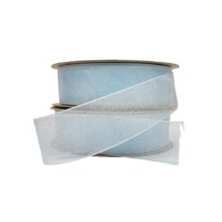 Organza band 2,5 cm, 50m himmelsblå
