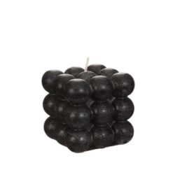 Bubbleljus 8x8x8 cm black, 6/låda