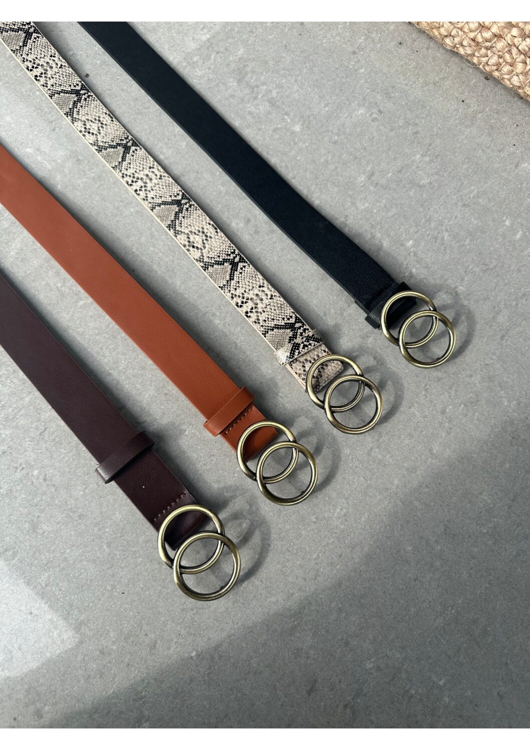 Skärp buckle - Mörk brun 4-pack