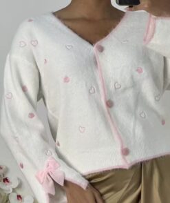 jane heart cardigan - offwhite