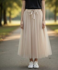 Rind tyllkjol Beige