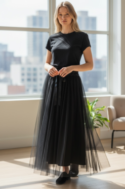 Rind tyllkjol Black
