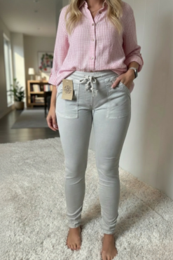 Jogger jeans Beige 12-pack S-L-XL (välj storlek)
