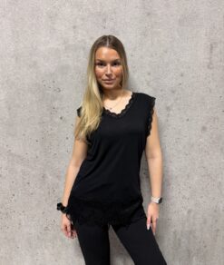 Lace Ärmlös - Black