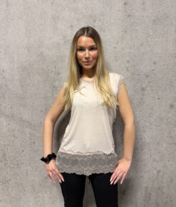 Lace Ärmlös - Beige