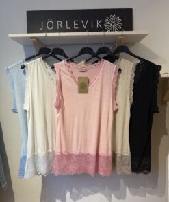 Lace Ärmlös - Puder rosa