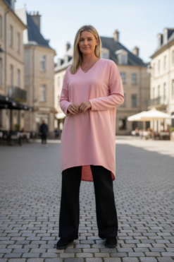 Alessia dress- V neck Pink