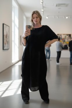 Andrea linendress - Black