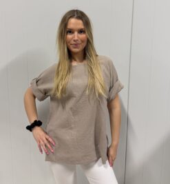 Cotton blouse -Taupe