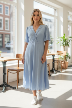 Jearsy dress , NU dubbelstorlek sky blue