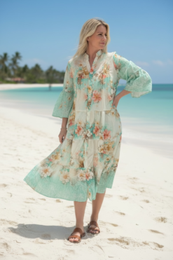 *Ingrid LONG dress turkos