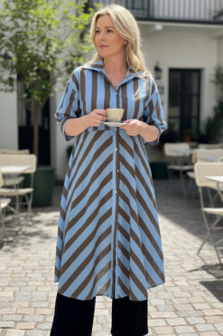 Mila dress Blue/brown