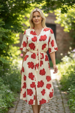 Flow dress - Red flower