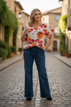 Isabella blus pink/orange