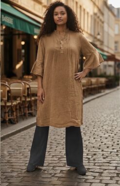 Wilda linnendress - Camel