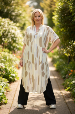 Selma dress Beige/blå