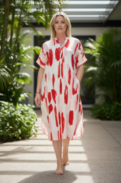 Selma dress red /pink