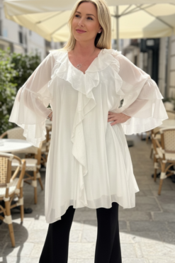 Jasmine dress inkl bälte  - White