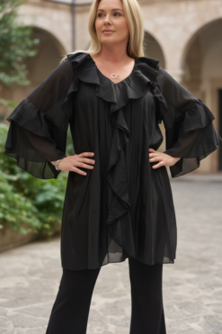 Jasmine dress inkl bälte  - Black