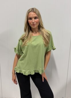 Tess Blouse Army 4 på lager