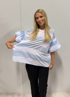 Nina top blue/vit