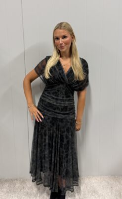 Velvet Bloom Dress Black