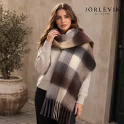 ca 15 oktober Oversized Adele Scarf Checked Brown