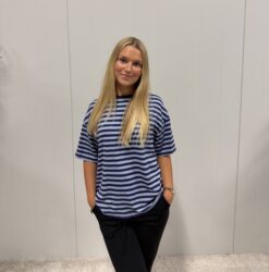 randig tisha Blå/blå