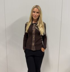 Britney collar SWEATER - Espresso