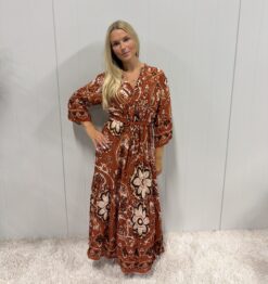 Marta viskosdress Burnt orange