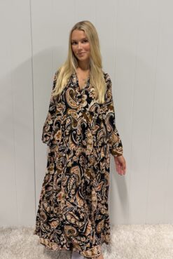 Zassi Dress, Paisley, Black - 2 storlekar