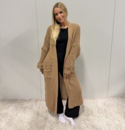 Nova long cardigan camel