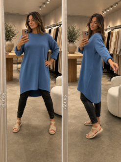 Livia longshirt - Jeans round neck