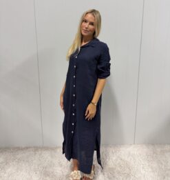 Diza linendress  Marin/navy   dubbelstorlekar 4-pack