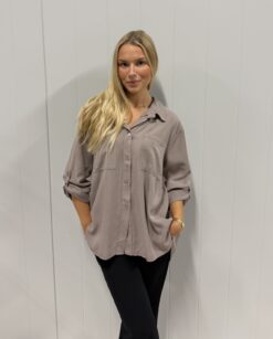 Lyocell skjorta  - Taupe