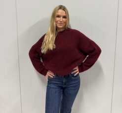 Mila Sweater, WINE LÅNG ARM