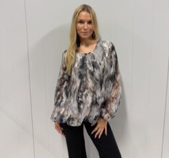 Corba blouse - ocean/black