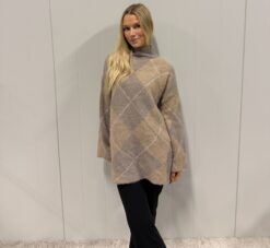 checkmate MiniDRESS- Beige taupe