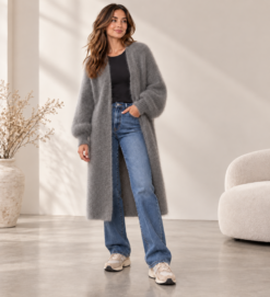*PRE-ORDER 20/10* Kid mohair long cardigan - mid grey