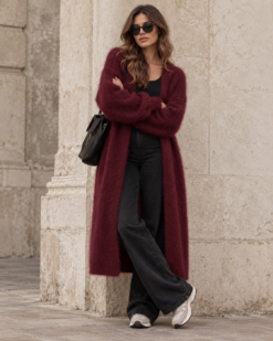 *PRE-ORDER 20/10* Kid mohair long cardigan - Wine