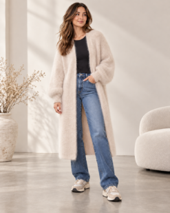 *PRE-ORDER 20/10* Kid mohair long cardigan - Beige